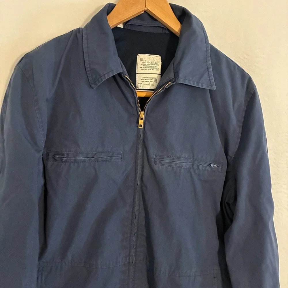 Vtg 80s Navy Deck Utility Jacket Men Size 40XL Blue Poplin Fleece Lined USN USAF - Picture 2 of 8
